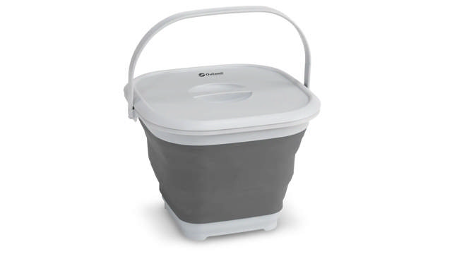 Collaps Bucket Square w/lid Grey Mist