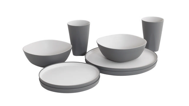 Gala 2 Person Dinner Set Grey Mist