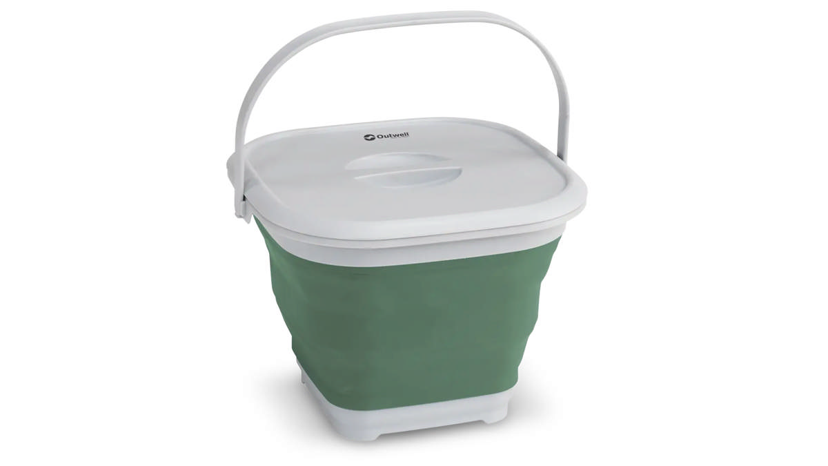 Collaps Bucket Square w/lid Shadow Green