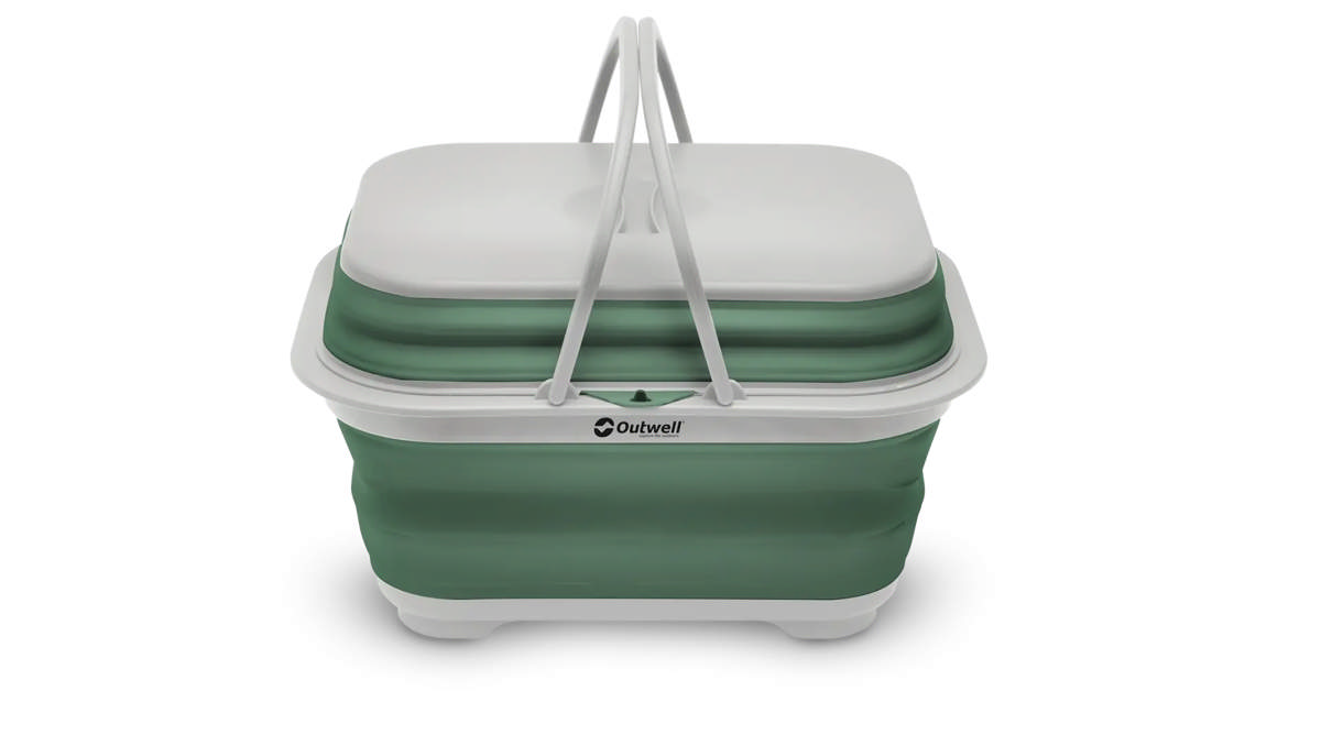 Collaps-wastobbe met handvat en deksel Paars Shadow Green