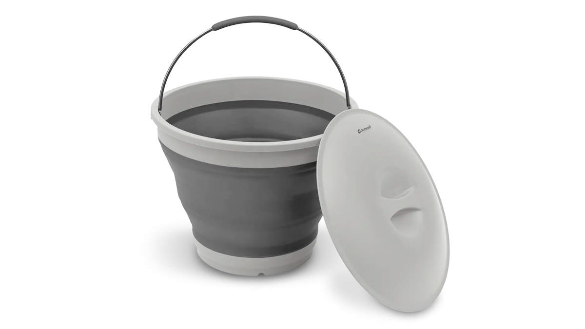 Collaps runder Eimer mit Deckel Grey Mist