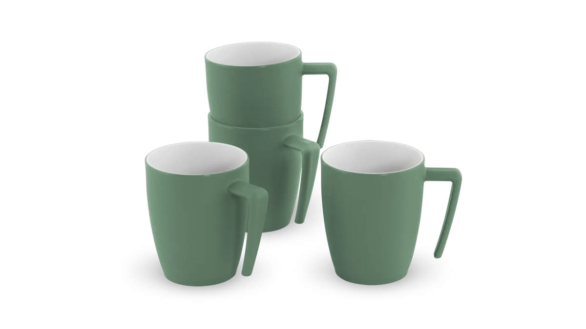 Gala 4 Person Mug Set Shadow Green