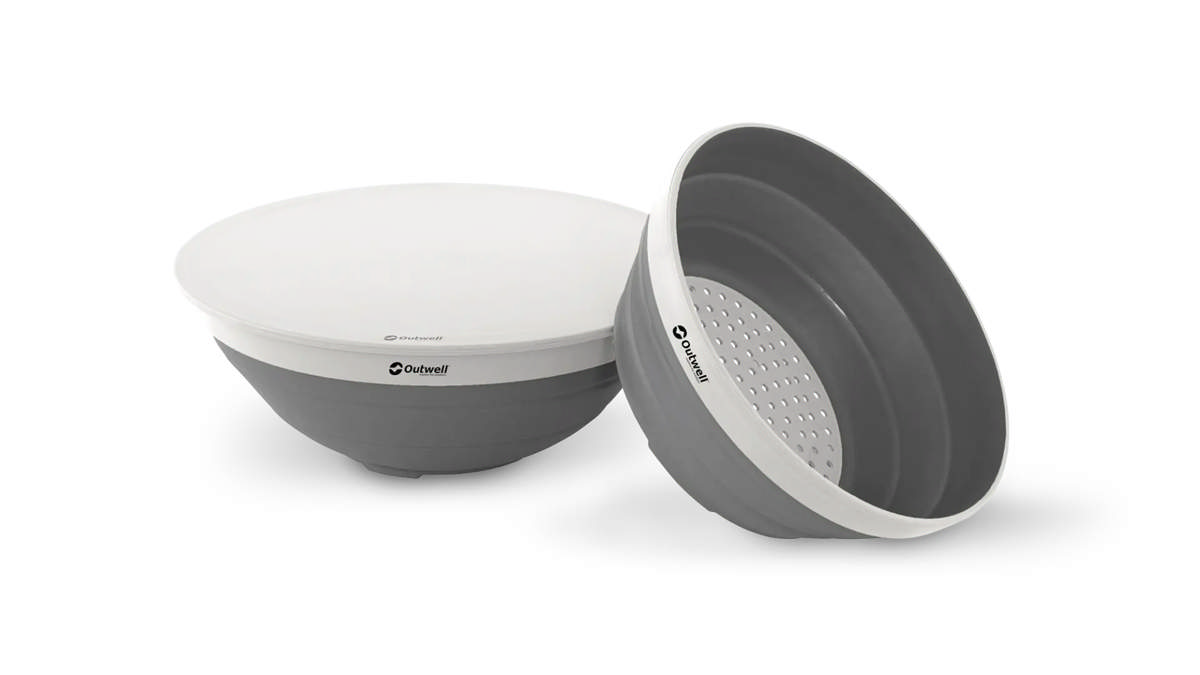 Collaps Bowl & Colander Set Grey Mist