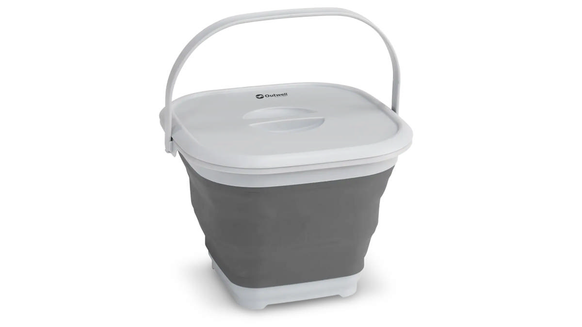 Collaps Bucket Square w/lid Grey Mist