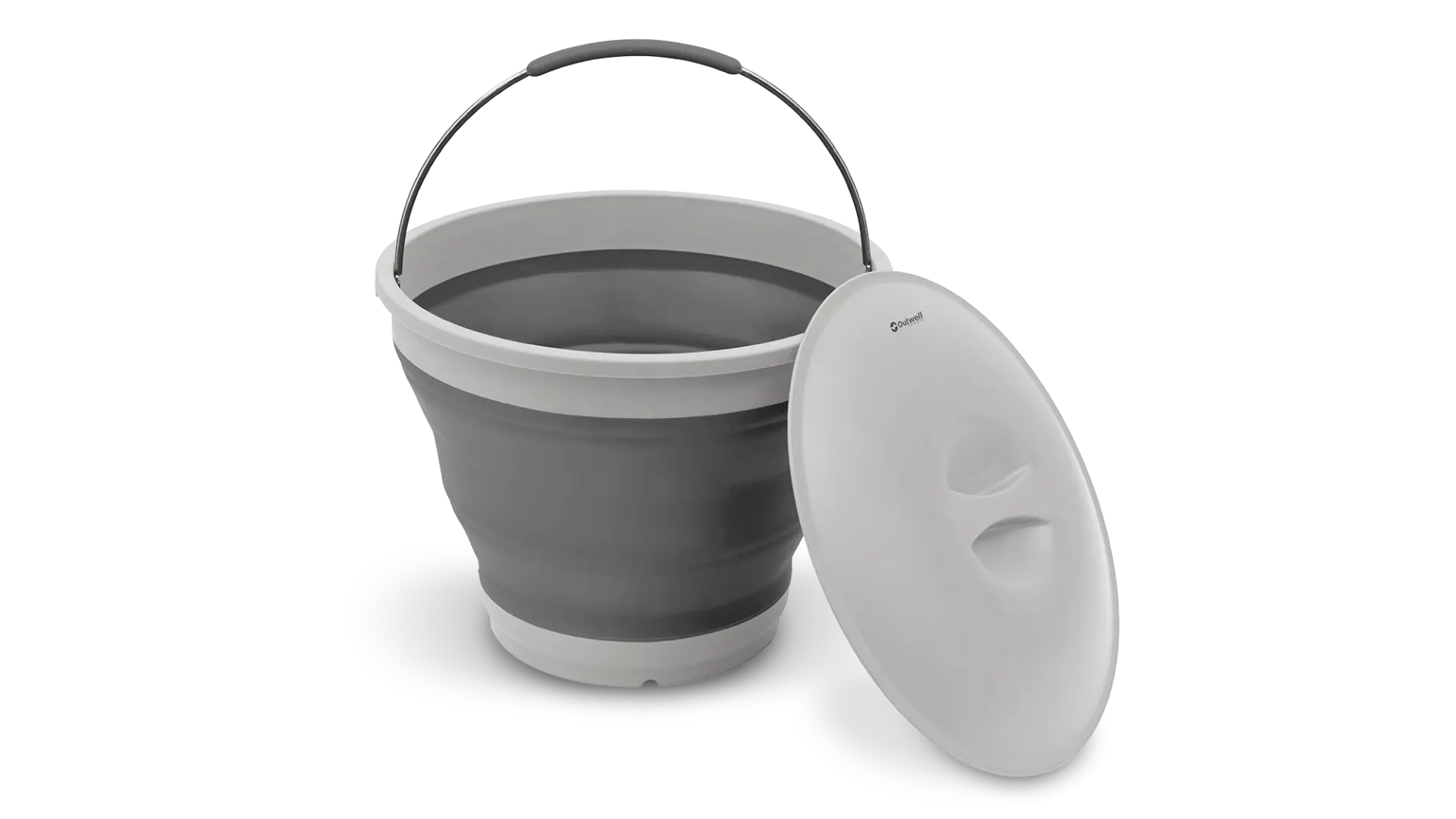 Collaps Bucket Round w/lid Grey Mist