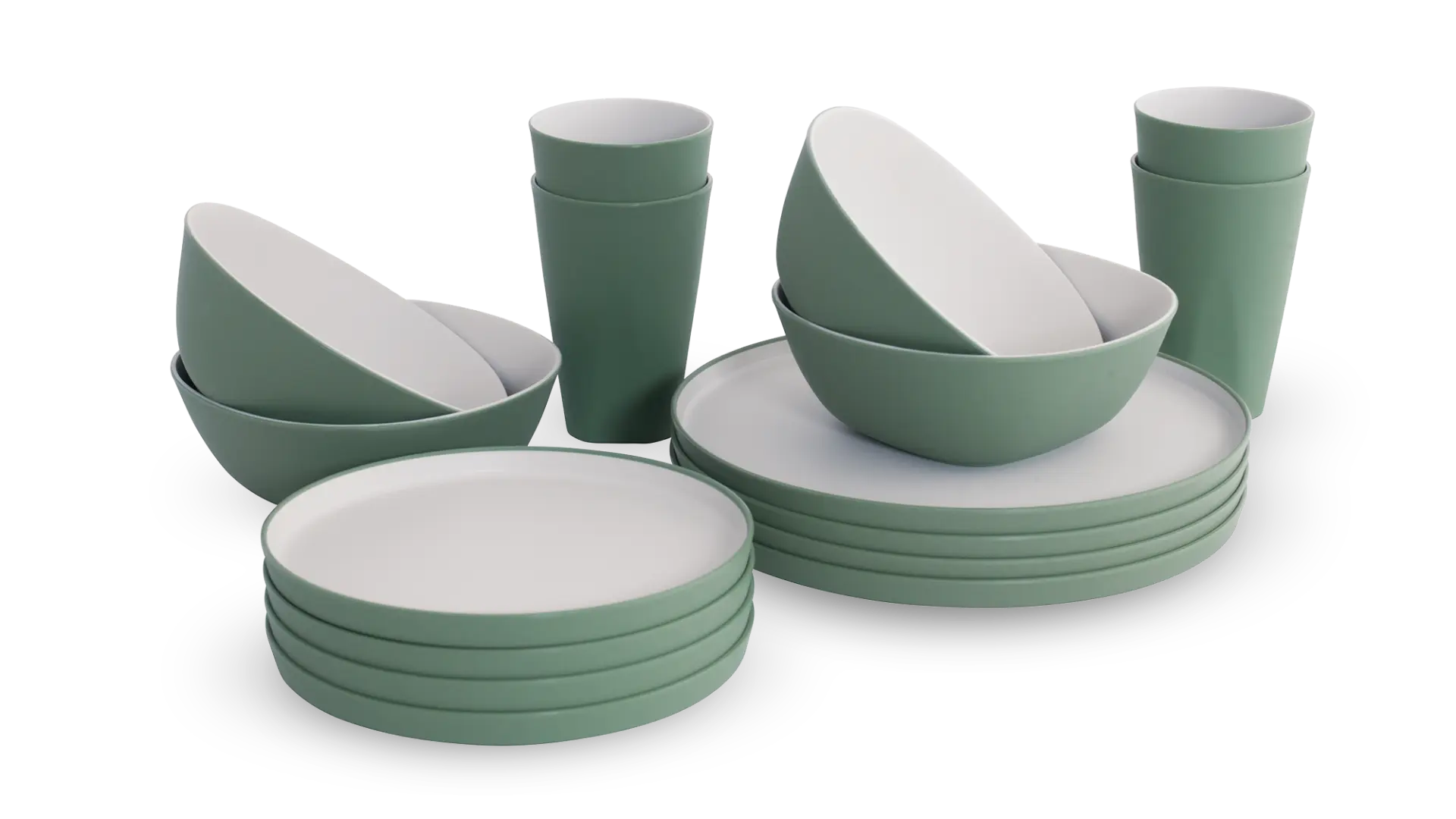 Gala 4 Person Dinner Set Shadow Green
