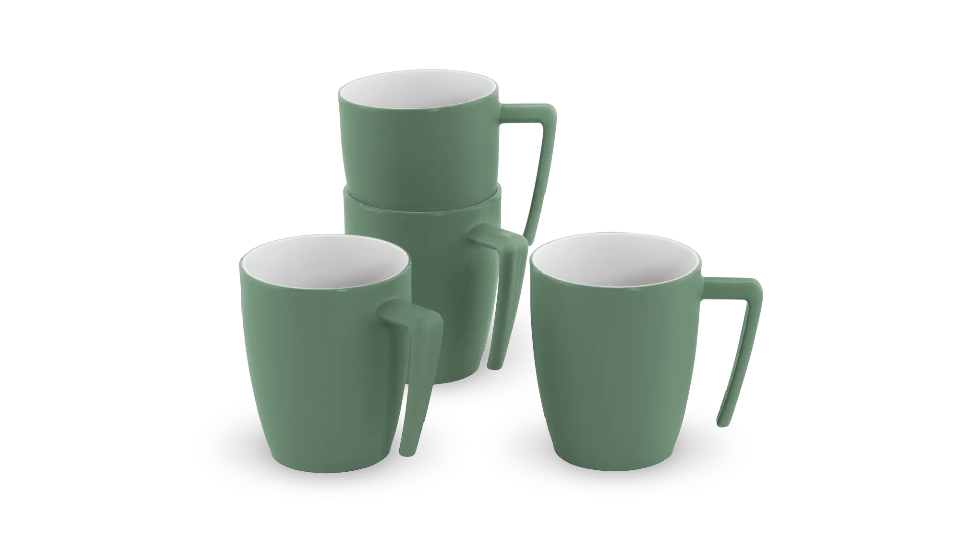 Gala 4 Person Mug Set Shadow Green
