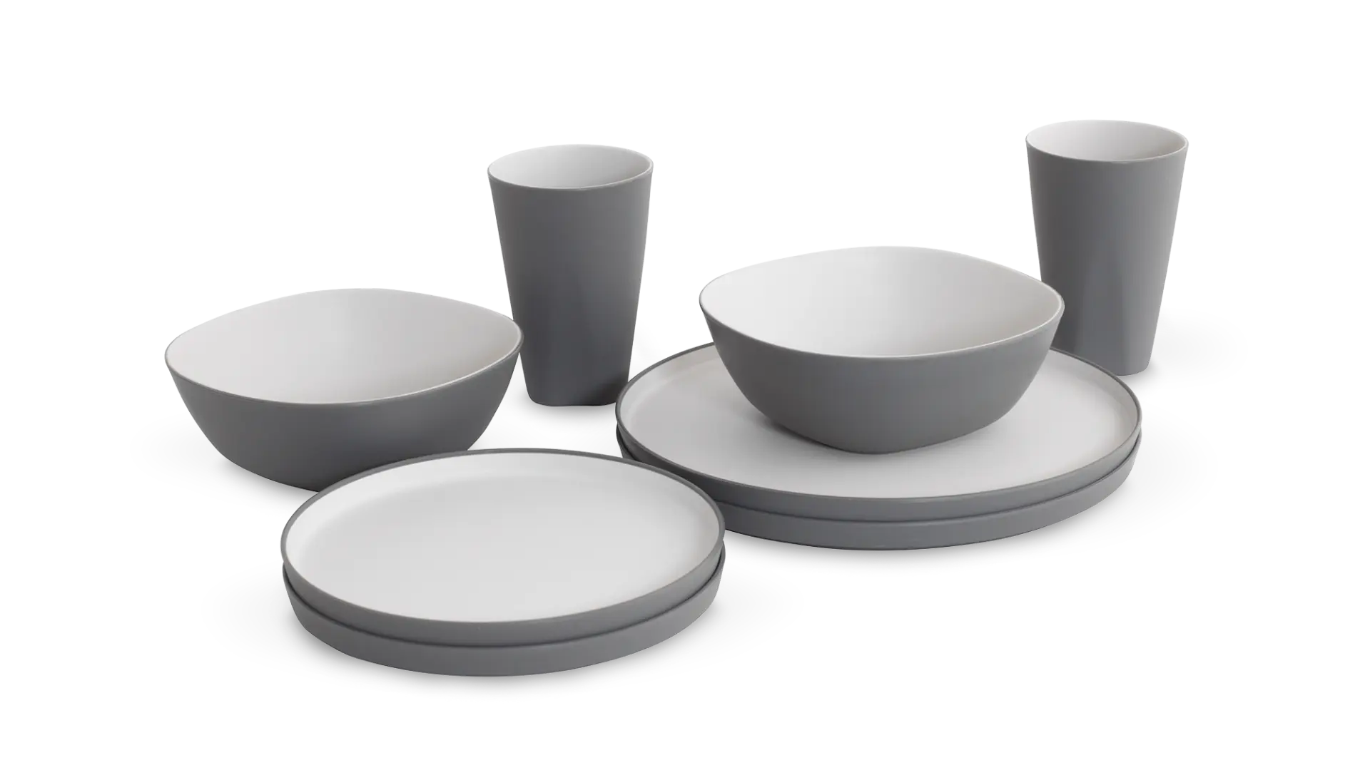 Gala 2 Person Dinner Set Grey Mist
