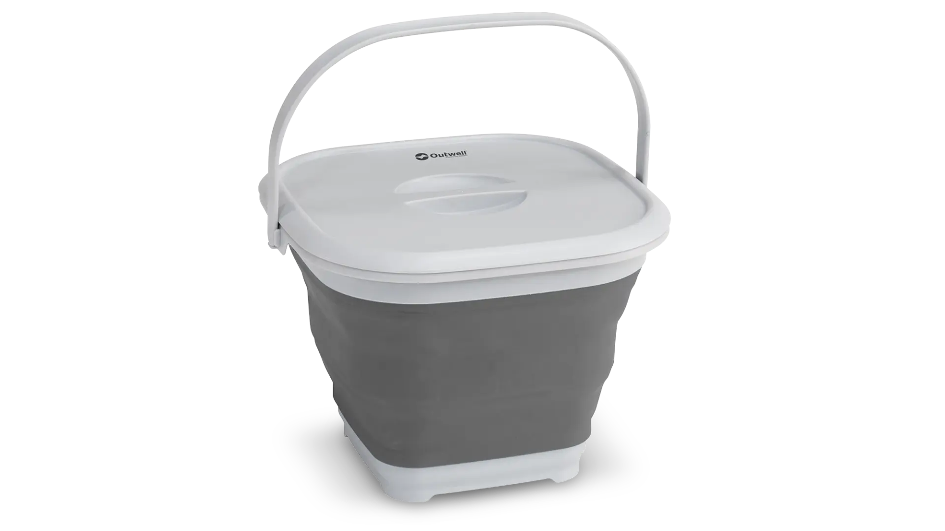 Collaps Bucket Square w/lid Grey Mist