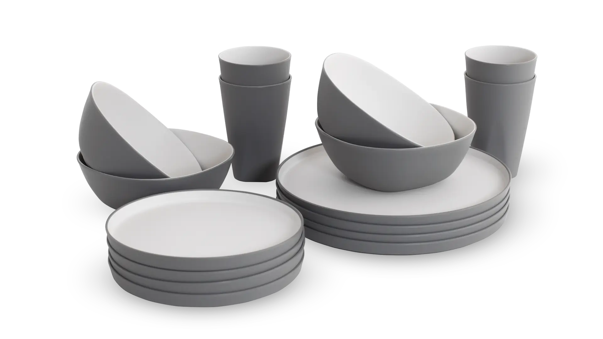 Gala 4 Person Dinner Set Grey Mist